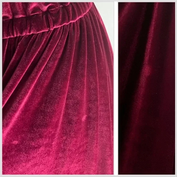 Ripley Rader 2 Velvet Dress Burgundy Red Low Deep Cut V Neck - Picture 8 of 11